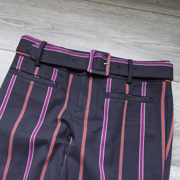 ANTHROPOLOGIE The Essential Slim Striped Business Trousers Black - Picture 6 of 10